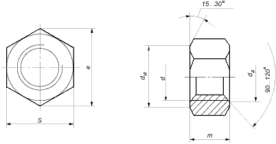 Схема гайка шестигранная М10 ГОСТ 5915-70